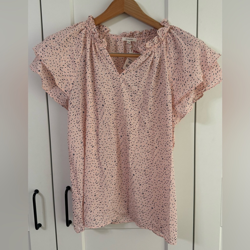 Pink Ruffled Women's Top